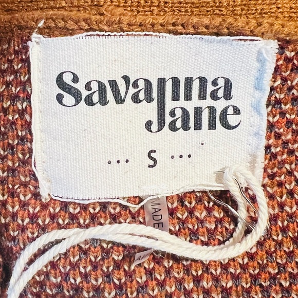 NWT SAVANNA JANE Long Cardigan Sweater Size Small Oversize Aztec Print - Picture 11 of 11